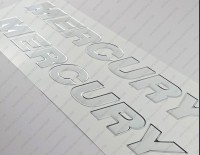 Mercury Raised Domed 3D Decals Chrome/White 22" x 2.5" 2pcs. Mercury Raised Domed 3D Decals Chrome/White 22" x 2.5" 2pcs.
